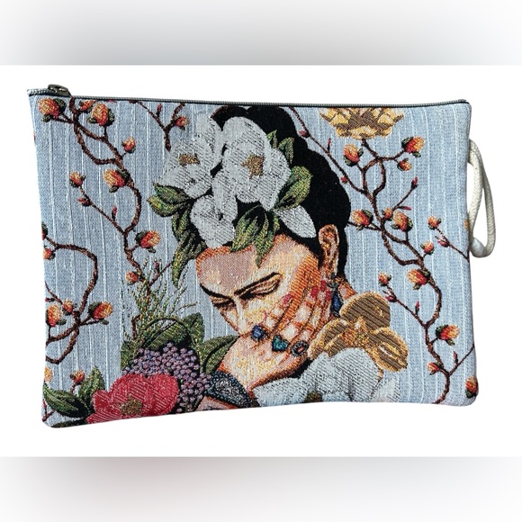 Frida Kahlo Tapestry Clutch NWOT - Picture 3 of 8